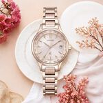 CITIZEN 星辰 Hebe田馥甄廣告款 XC 台灣限定 光動能電波萬年曆女錶 EC1193-55X, , large