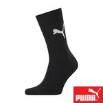 PUMA 男女款運動中筒襪1雙裝 彪馬 跳豹 男襪 女襪 襪子 運動襪 小腿襪 棉襪 柔軟 舒適 高彈 耐磨 黑 白, , large