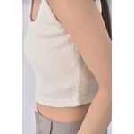 (S) topdressing韓牌質感修身短版有內襯杏色上衣二手衣, , large