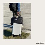 【YUNJOIN】 行李箱拉桿手提袋-灰色 厚實 挺立 大容量 收納包 拉桿袋 旅行袋 行李袋 防潑水, , large