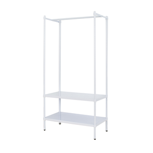 【Y HOUSE】90x45x180cm two-layer hole-free single-pole wardrobe rack, hole-free shelf, open hanger - white