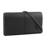 TORY BURCH McGRAW 鵝卵石皮革皮夾式斜背包/黑色, , large