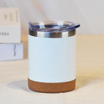 【YU Living】雙層不銹鋼馬克杯 400ML 附可滑式杯蓋-白色, , large