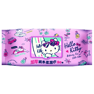 [寶富華]加蓋Hello Kitty加厚純水柔濕巾80抽