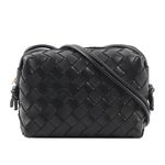 BOTTEGA VENETA Mini Loop 小羊皮迷你相機斜背包/黑色, , large