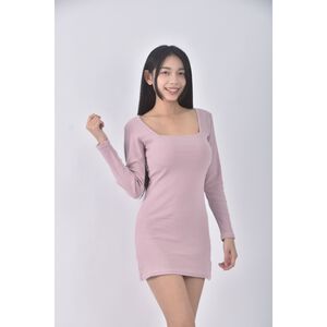(S) luck低胸粉色洋裝二手衣