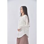 (S) nautica質感假兩件白色長袖上衣二手衣, , large