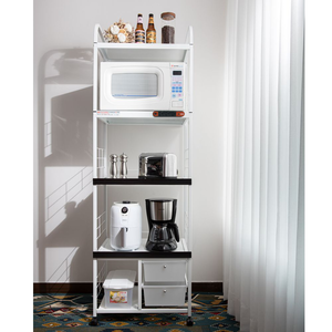 【愛樂美】AI自動斷電2拉板2大抽米桶5層電器置物架12502