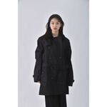 (L) burberry質感排釦風衣黑色外套二手衣, , large