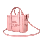 MARC JACOBS THE LEATHER TOTE 粒面皮革迷你托特包/蝴蝶結粉, , large