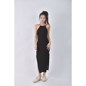 (S) 【安于晴Charlene私服】chloe chen質感吊帶黑色洋裝二手衣