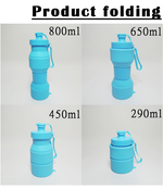 GS MALL 矽膠運動伸縮水壺 創意水壺 伸縮水壺 折疊水壺 矽膠水壺 運動水壺 登山水壺 水壺 水瓶, , large