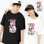 JZ TEE 嘻哈貓咪 印花短袖T恤, , large