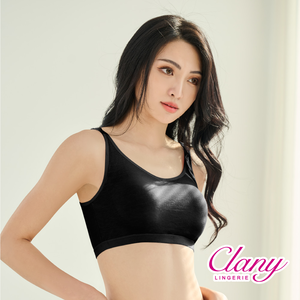 【Clany可蘭霓】MIT竹纖抑菌消臭天絲棉無鋼圈M-3XL內衣 加大尺碼背心睡眠內衣 8062-61 灰色