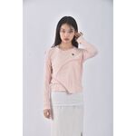 (S) abercrombie fitch針織棉質兩件式粉色長袖上衣二手衣, , large
