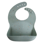 Mushie Silicone Bib - Cambridge Blue Confetti, , large