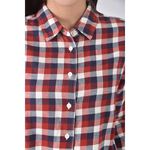 (S) uniqlo質感棉質純棉格紋紅色長袖上衣二手衣, , large