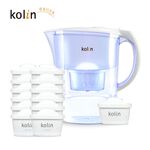 Kolin 歌林 3.8L濾水壺(內含四重濾芯*1)+五重淨垢濾芯12入(共1壺13芯/適用Brita), , large