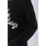 (M) 【房業涵私服】lalala英文刺繡黑色毛衣二手衣, , large
