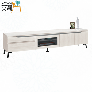 【文創集】丹尼6.7尺岩板三門二抽電視櫃(客約商品)