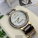 [星晴錶業]AnneKlein手錶,28mm,AN00631銀色錶面銀錶殼金銀相間精鋼錶帶款, , large