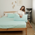[Yang Qi] Adorar "Fresh Blue" Physical Anti-stumbling Waterproof Breathable 6-foot Double Large Cleaning Mat + Cleaning Pillowcase Three-piece Set (Made in Taiwan), , large