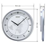 SEIKO 精工 世界地圖時尚掛鐘 時鐘-銀白 QXA814A, , large