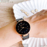 [星晴錶業]AnneKlein手錶,32mm,AN00344黑色錶面玫瑰金錶殼深黑色陶瓷錶帶款, , large