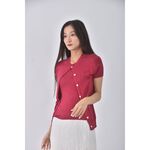 (S) hilton weimee質感兩件式紅色短袖上衣二手衣, , large