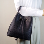 【M2nd】 Ostrich Bucket Bag, , large