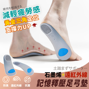 【生命磁】官網獨家-石墨烯 釋壓三點支撐足弓鞋墊(一組)-官網獨家贈石墨烯銀離子襪-能量毯-百萬蓄熱被