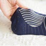 [Kaimei Cotton Industry] 12 pairs set, random and excellent, MIT made in Taiwan, thin antibacterial, deodorant and anti-slip functional socks-thin stripe style, , large