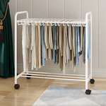 【AOTTO】落地式伸縮附輪衣物褲子收納架衣帽架(HA-026), , large