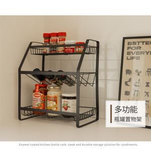 【H&R安室家】瓶罐置物架/調味料收納架/廚房收納架/桌上收納BCF74