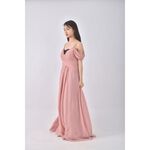(M) 禮服棉質低胸純棉粉色洋裝二手衣, , large
