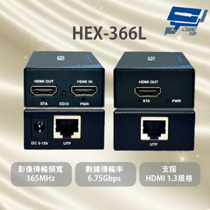 昌運監視器 HEX-366L HDMI高解析影像訊號60米延長器 支援HDMI 1.3規格 隨插即用無須設定
