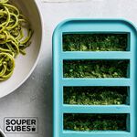 官方直營【Souper Cubes】多功能食品級矽膠保鮮盒6格_湖水綠(125ML/格), , large