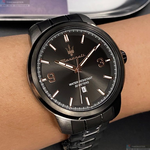 [星晴錶業]MASERATI手錶,44mm,R8853121008黑色錶面黑錶殼深黑色精鋼錶帶款, , large