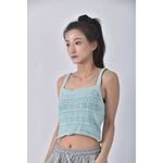 (S) 【安于晴Charlene私服】air space lady質感吊帶針織藍色上衣二手衣, , large