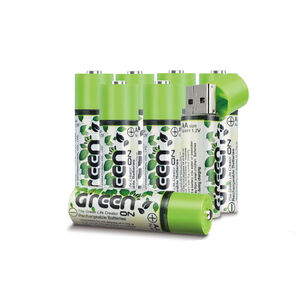 【GREENON】USB充電環保電池(AA/3號)-8入 鎳氫電池