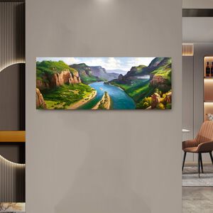 【御畫房】江山攬勝 國家一級畫師手繪油畫60×120cm(VF-45)