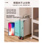 【AOTTO】升級款折疊萬向輪收納桌板購物車-灰白(AC-235W), , large