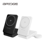 iBRIDGE Qi2 3-in-1 Folding Wireless Charger - Black, , large