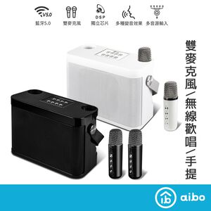 aibo 藍牙無線 雙麥克風K歌音箱【現貨】合格認證 迷你KTV 卡拉OK K歌神器 藍牙音響 行動KTV 藍牙喇叭
