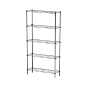 【Y HOUSE】90x30x180cm Lightweight Five-layer Iron Rack Iron Rack Shelf - Painted Black