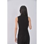 (S) 【智恩私服】質感修身短版無袖黑色上衣二手衣, , large