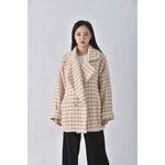 (L) 【房業涵私服】liz lisa格紋杏色外套二手衣, , large