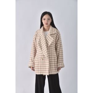 (L) 【房業涵私服】liz lisa格紋杏色外套二手衣