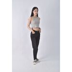 (S) fashion leisure高腰丹寧牛仔黑色長褲二手衣, , large