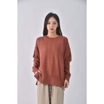 (XL) moses queen質感圓領紅色長袖上衣二手衣, , large